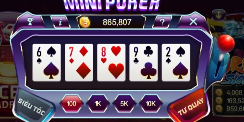 Chiến thuật chơi Mini Poker tăng cơ hội thắng lớn